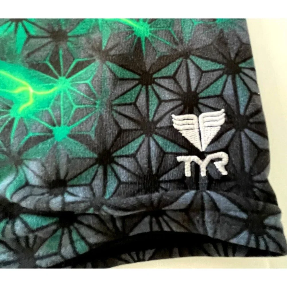TYR Durafast Lite ILLUME Allover Jammer Men Swim Black Green Size 32 - $54 - Picture 4 of 7